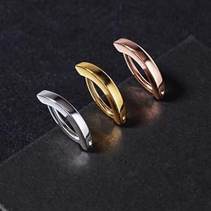 Clicker Belly Button Ring Hoop Belly Button Ring 14G Navel Ring | Surgical stainless steel hinged belly button ring for belly button piercing, navel body jewelry for women and men - color: gold