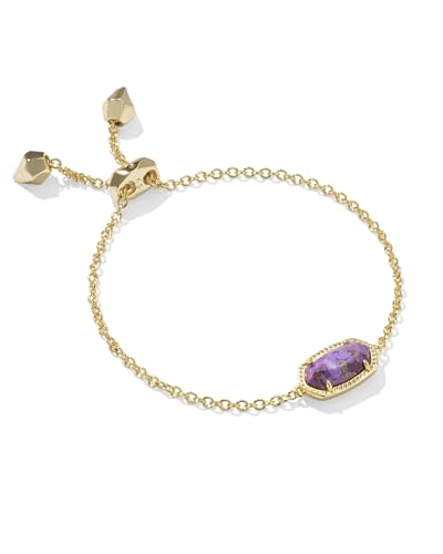 Kendra Scott Elaina Adjustable Chain Bracelet for Women, Fashion Jewelry, Gold-Plated - color: GOLD - BRONZED VEINED VIOLET MAGNESITE