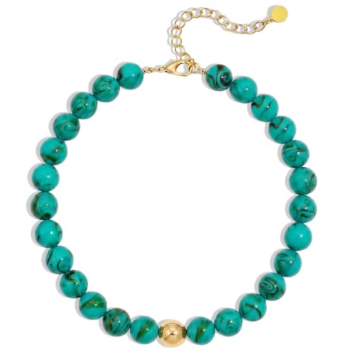Chunky Beaded Necklace for Women, Colorful Trendy Statement Summer Jewelry Gift - color: necklace-9