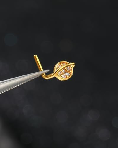 20g L Shaped Nose Rings Studs 4Pcs 316L Surgical Steel Nose Piercing Jewelry Gold Piercing for Women Men - color: gold