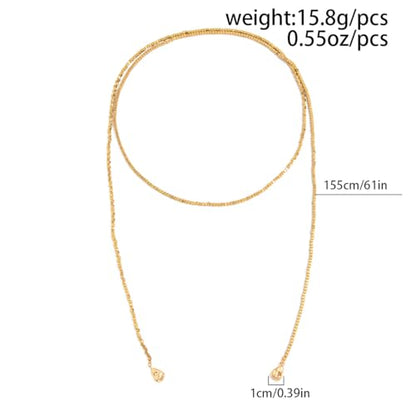 Long Pearl Necklaces for Women Layer Lariat Tie Necklace Adjustable Long Beaded Y Drop Choker Necklacess Bohemian Beach Wedding Party Jewelry Gifts - color: A-Gold