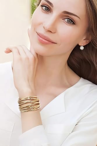 Gold Cuff Bracelets For Women Line Bangle Open Cuff Bracelet Fashion Wrist Adjustable Bracelet - style: SZ21053A