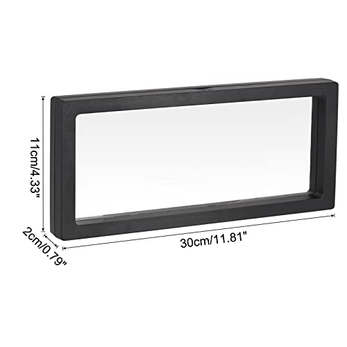 MECCANIXITY Floating Frame Display Holder Stand 3D Jewelry Display Box 11.81 x 4.33 x 0.79 inch Black for Ring Necklace Bracelet Earring Pack of 2 - color: Black, size: 11.81 x 4.33 x 0.79 inch