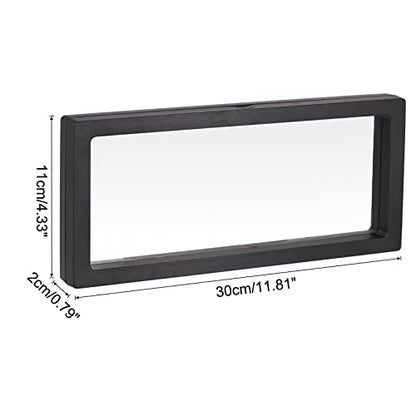 MECCANIXITY Floating Frame Display Holder Stand 3D Jewelry Display Box 11.81 x 4.33 x 0.79 inch Black for Ring Necklace Bracelet Earring Pack of 2 - color: Black, size: 11.81 x 4.33 x 0.79 inch