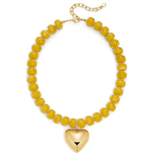 LILIE&WHITE Resin Chunky Beaded Necklace for Women Minimalistic Modern Statement Necklace Jewelry Accessories - color: XL23227E