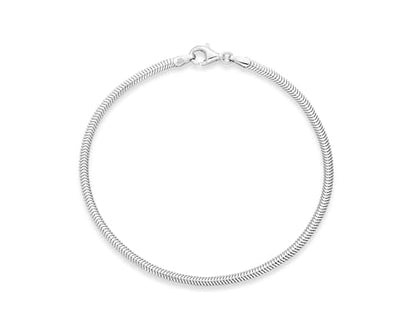 Miabella Italian Solid 925 Sterling Silver, 18K Yellow Gold Plated 2mm Domed Herringbone Snake Chain Link Bracelet for Women Men, Made in Italy - color: sterling silver, size: Length 8 inches