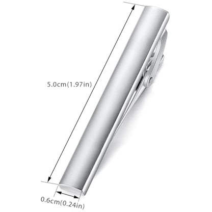 HONEY BEAR 5cm/5.4cm/6cm Mens Tie Clip Bar for Normal Size Steel Business Wedding Gift 1.97"/2.12"/2.36" - style: 5cm Brushed Silver