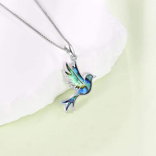 Hummingbird Necklace for Women 925 Sterling Silver Hummingbird Jewelry Bird Pendant Birthday Gifts for Her