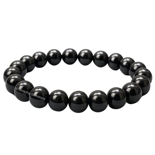 Amazing Gemstone Black Obsidian Crystal Bracelet for Women Men's Gifts - Protection Healing Crystal Bracelet - 8mm Gemstone Beaded Stretchable Bracelet Pulseras Para Hombres Mujer Stocking Stuffers Mothers Day Gift - color: Black Obsidian