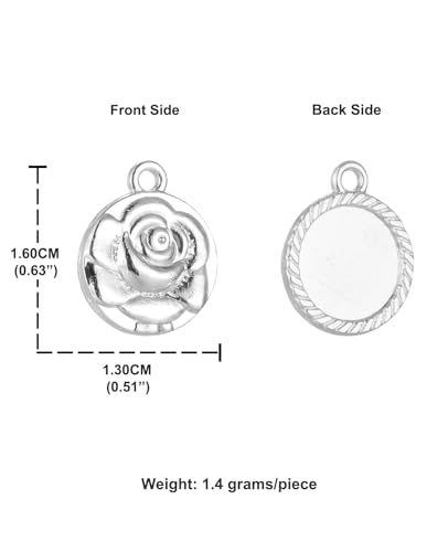 Saint Therese of Lisieux/Saint Mother Teresa of Calcutta/Divine Mercy Jesus/Mater Dolorosa Patron Saint Medal Charm Pendant for DIY Rosary Necklace Bracelet Jewelry Making Part - color: 30pcs-Rose Floral