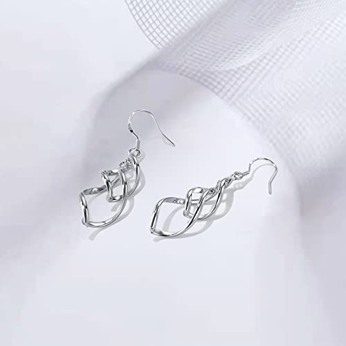 Sterling Silver Plated Earrings Dangle Earrings Linear Drop Statement Earrings for Women - color: SILVER-2