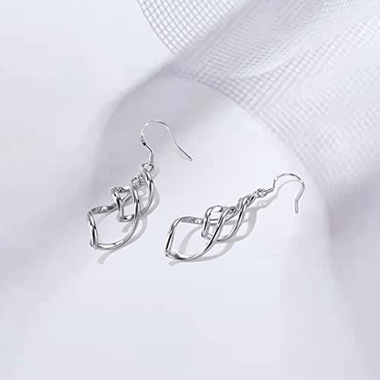 Sterling Silver Plated Earrings Dangle Earrings Linear Drop Statement Earrings for Women - color: SILVER-2