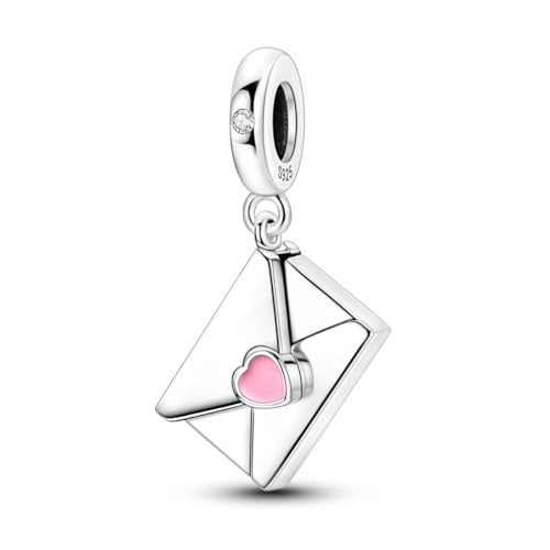 Hapour 925 Sterling Silver Charm for Bracelet Necklace Women Pendant Beads | Virgin Mary Charm, Religious Cross Heart Dragon European Jewelry Mom Charm - color: Silver Letter to Mom