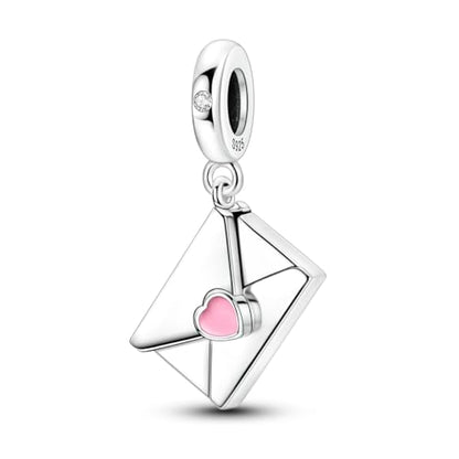 Hapour 925 Sterling Silver Charm for Bracelet Necklace Women Pendant Beads | Virgin Mary Charm, Religious Cross Heart Dragon European Jewelry Mom Charm - color: Silver Letter to Mom