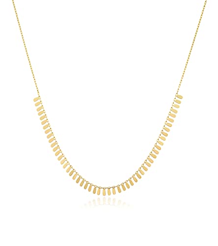 Jewelry Atelier Gold Filled Cleopatra Necklace Collection – 14K Yellow Gold Filled Half Collar Style Cleopatra Chain Necklace for Women (With Extension/Adjustable Chain)