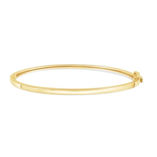 Classic Plain Design & 7 inch Bangle Bracelet for Women | Metal: Sterling Silver|Stone: Moissanite - color: Classic Plain