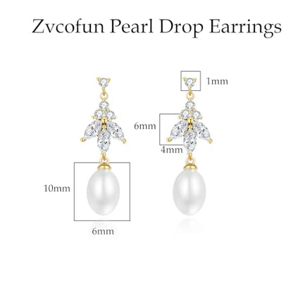 Gold Earrings for Women Trendy, Dainty Dangle Earrings 14K Gold Plated Drop Earrings Cute Wedding Earrings Fashion Prom Bridal Jewelry Gifts - color: Gold-A9