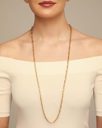 Uno de 50 Paperclip Link Chain Necklace, 34"