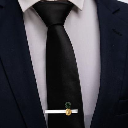 HAWSON Tie Clips for Men Unique,Fun Animal/Musical/Nautical Tie Clip,Novelty Personalized Mens Tie Bar,Accessories Business Wedding Gifts - style: Plant Pineapple