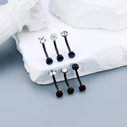 14G Floating Belly Button Ring Piercing Jewelry 316L Stainless Surgical Steel Round Heart Cubic Zirconia Opal Navel Rings Belly Button Ring Piercing Jewelry for Women 14 Gauge Hypoallergenic - color: Black-14MM Bar-Clear CZ