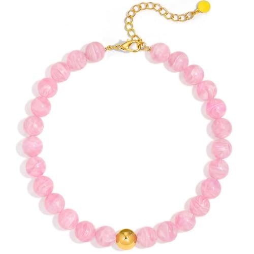 Chunky Beaded Necklace for Women, Colorful Trendy Statement Summer Jewelry Gift - color: necklace-8