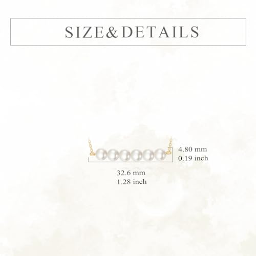 KECHO 14K Real Gold Beads Pendant Necklace Solid Yellow Gold Jewelry Anniversary Birthday Gifts for Women - color: White Pearl 6