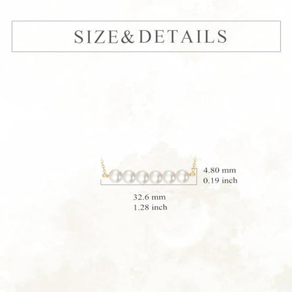 KECHO 14K Real Gold Beads Pendant Necklace Solid Yellow Gold Jewelry Anniversary Birthday Gifts for Women - color: White Pearl 6