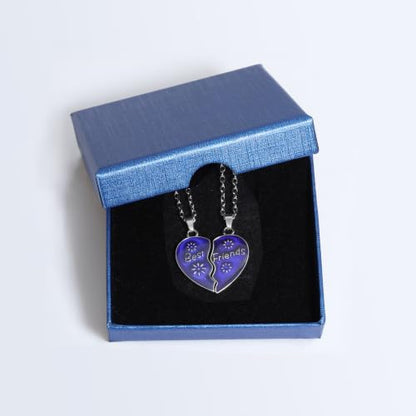 FM FM42 Temperature Sensing Color Changing Pendant Necklace with 19.29" Stainless Steel Rolo Chain - color: Best Friends Set, Pack of 2
