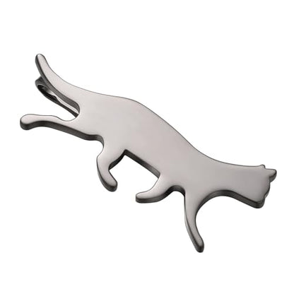 Christmas Tie Clips for Men 14k Gold Plated Silver Tie Pins with Cute Animal Deer/Lion/Dog/Cat Tie Bars Necktie Suit Tie Accessories Jewelry - style: Black Cat Tie Clip