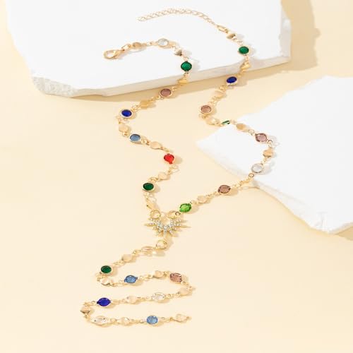Bar-Chain Necklace for Women Y-Shaped Chains Dainty Layered Jewelry Long Chain Necklace for Prom and Special Occasions Fashion Accessory for Women's Fashion