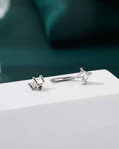 COCHARM Minimalist Rook Earrings 16G Rook Piercing Jewelry Stainless Steel Eyebrow Rings for Women Men Dainty Lobe Earrings 6/8MM - color: WG-6MM