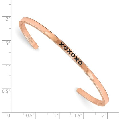 Chisel XOXOXO Crystal Cuff Bangle in Rose-Tone Stainless Steel