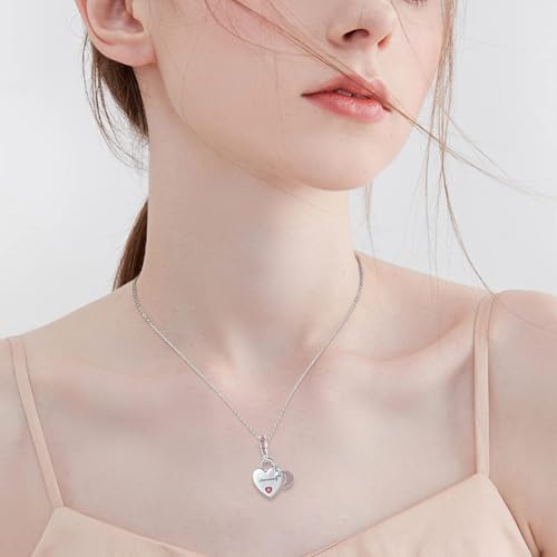 12 Months Birthstone Heart Charm Moon and Star Pendant Bead Compatible with Pandora Bracelet Women - style: January