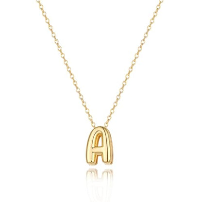 Initial Necklaces for Women Bubble Gold Silver Letter Necklace Dainty Personalized Charm Pendant Name Necklace Cute Non Tarnish Fashion Accessories Teen Gift Trendy Stuff Jewelry Gifts - color: Gold, style: A-1