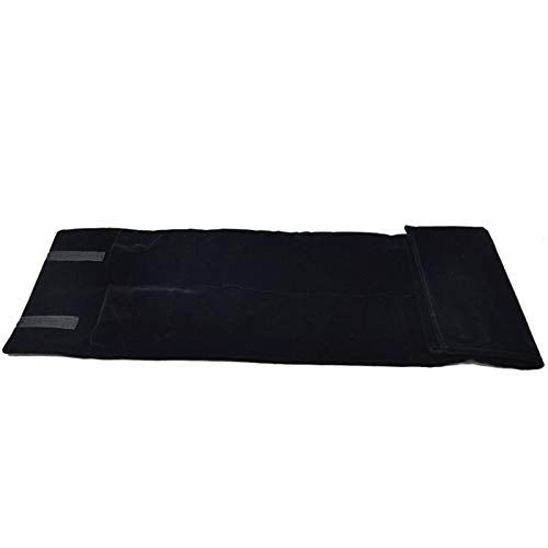 Black Velvet Roll-up Travel Bag Jewelry Pouches Organizer Carrying Display Case