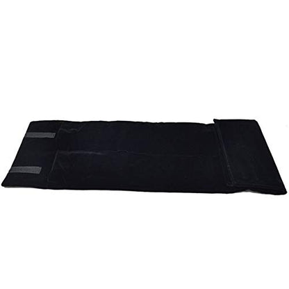 Black Velvet Roll-up Travel Bag Jewelry Pouches Organizer Carrying Display Case