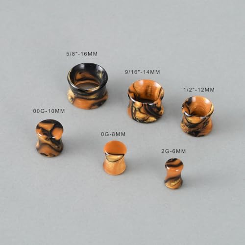 COOEAR 2 Pairs Matched Set Gauges for Ears Flesh Tunnels Kits Plugs Earrings Blue Acrylic Ear Expander Stretchers Piercing. - color: Y6635J, size: 5/8"(16mm)