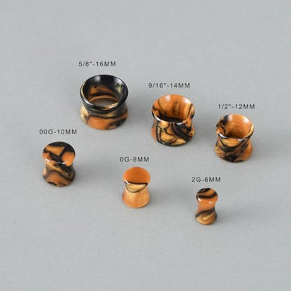 COOEAR 2 Pairs Matched Set Gauges for Ears Flesh Tunnels Kits Plugs Earrings Blue Acrylic Ear Expander Stretchers Piercing. - color: Y6635J, size: 5/8"(16mm)