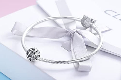 Letter Charms 925 Sterling Silver Initial A-Z Bead Charms | For Bracelets Necklaces, Hypoallergenic,Cubic Zirconia Alphabet Beads, Personalized Gifts for Women - color: T