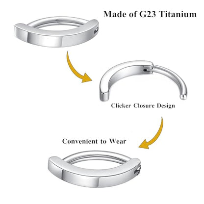 G23 Titanium Clicker Belly Button Ring Navel Rings Body Belly Piercing Jewelry 14G 14mm 12mm 10mm 8mm - style: 14G/14mm/Silver