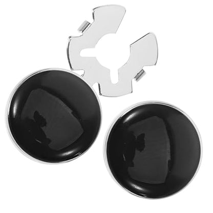 Black Stud Cufflinks 24 Pcs Round Metal Button Covers for Men Dress Shirts | Classic round stud cufflinks set for formal wear, tuxedo suits, and groomsmen accessories.