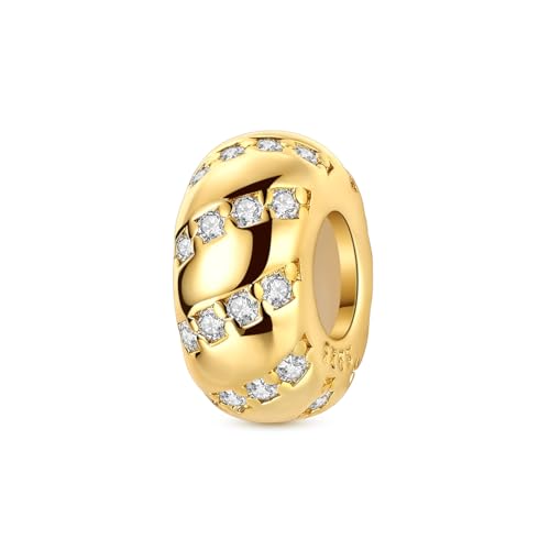 Gold Clip Stopper Charms for Pandora Bracelets Spacers Bead Charms Packs Jewelry Gift for Women - color: Golden Charms