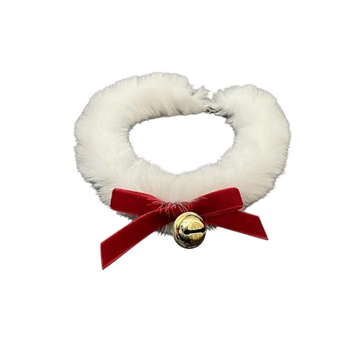 CJIAYUJEW Red Bow Velvet Choker Necklace Sexy Faux Fur Collar Bowtie Long Wrap Rope Neck Chain with Gold Pendant Bell Party Neck Accessories for Women - color: D