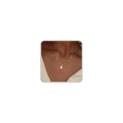Initial Necklaces for Women 14K Gold Plated Letter Necklace Dainty Waterproof Pendant Necklace Personalized Gifts Trendy Gold Jewelry - color: J