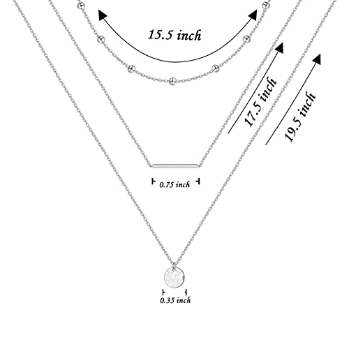 925 Sterling Silver Multilayer Layered Triple Long Chain Necklace for Women - style: Multilayer 3 Triple