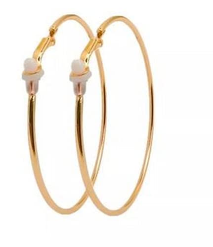 1 Pairs Stainless Steel Clip On Hoop Earrings for Women Fake Hoop Earrings Spring Hoop Earrings for Non-Pierced Ears Durability and Professional