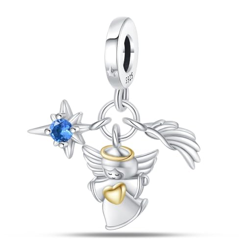 925 Sterling Silver Charms for Bracelets and Necklaces Beads Charms Jewelry Gift for Women - color: Angel Wings Charm