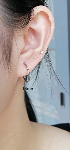 5Pairs Surgical Stainless Steel 16G Sleeper Cartilage Daith Tiny Small Hoop Earrings Mini Septum Hinged Clicker Nose Ring Helix Tragus Piercings Unisex Fashion Huggie Hoops Set 6-14MM - color: Silver