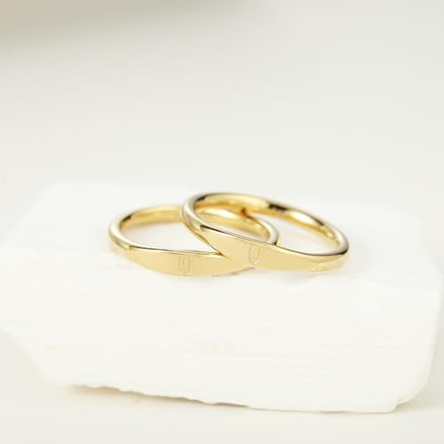 Gold Initial Rings for Women Non Tarnish Thumb Rings for Teen Girls 14K Gold plated for Women - color: V