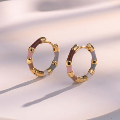 Milan Chiva 14K Gold Plated Small Huggie Dangle Earrings | Lightweight Trendy Heart Dainty Jewelry Hypoallergenic Chunky Gold Hoops Earrings Jewelry Mothers Day Gift for Women - color: E-Gold